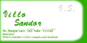 villo sandor business card